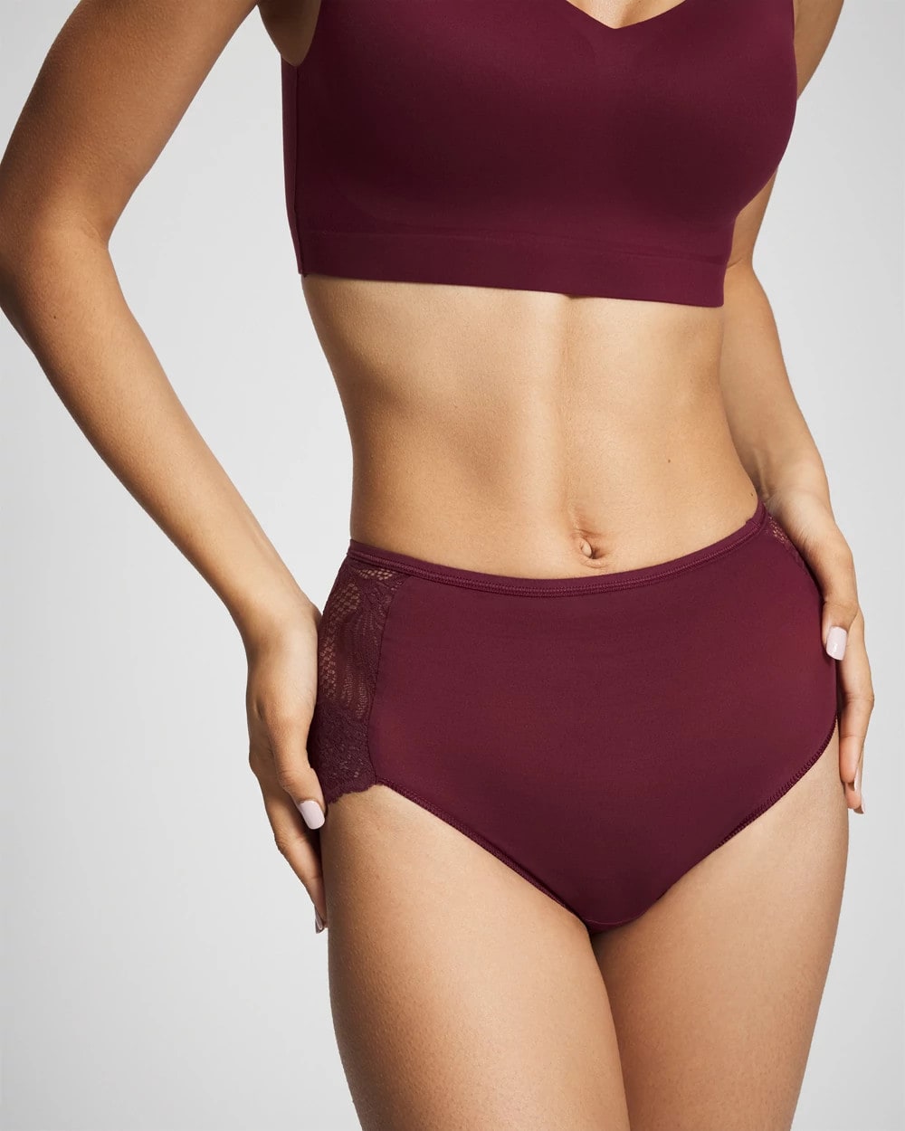 VELVET PLUM - Lace Back Modern Brief Panty | Soma