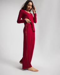 PAINT THE TOWN RED - Lace Relaxed Wide Leg Pajama Pant | Soma
