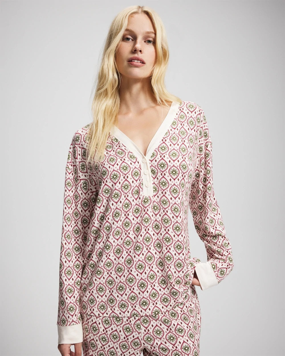 PATTERNED PIECES CHAMP - Long Sleeve Henley | Soma