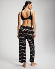 PEACEFUL PETALS BLACK - Ankle Pajama Pant | Soma