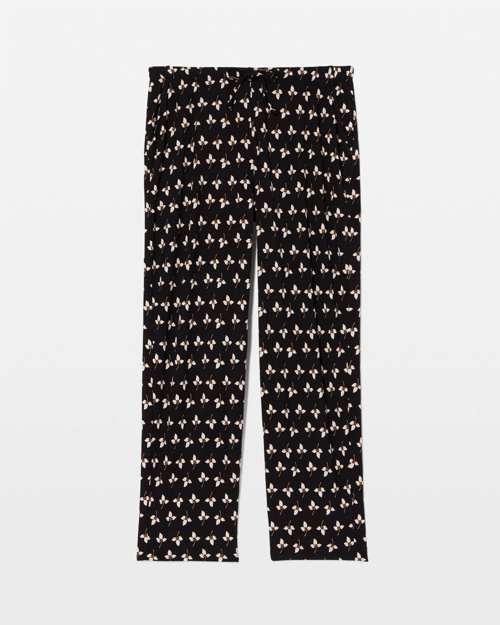 PEACEFUL PETALS BLACK - Ankle Pajama Pant | Soma