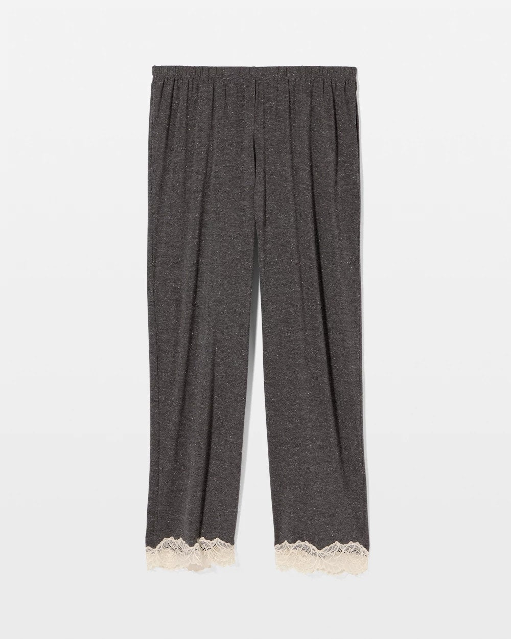 CHARCOAL HEATHER W/ SHINE - Lace Trim Pajama Pant | Soma