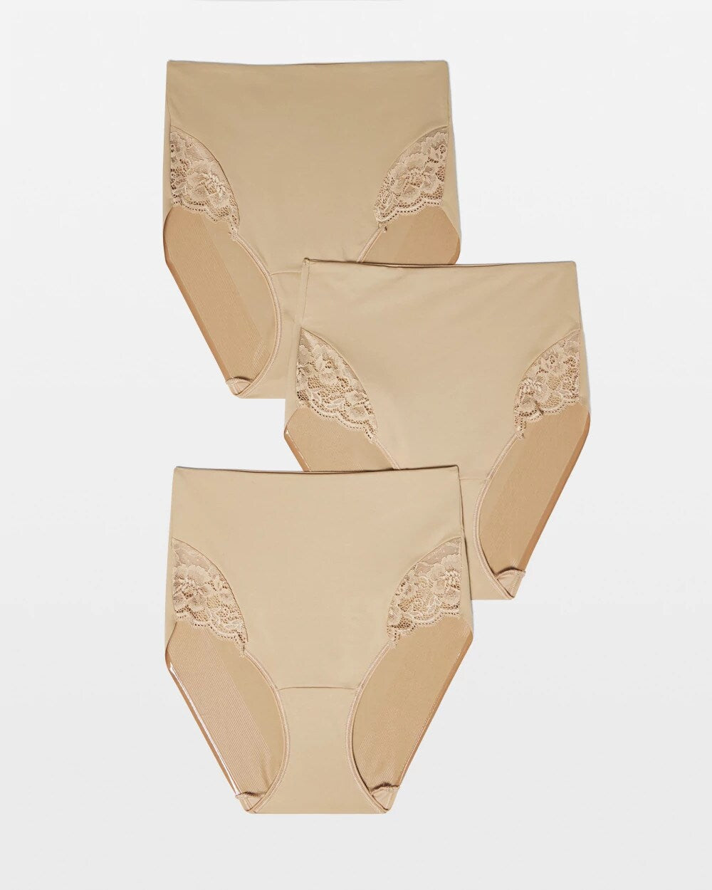 WARM AMBER MULTIPACK - Tummy High-Waist Brief Panty with Lace 3 Pack | Soma