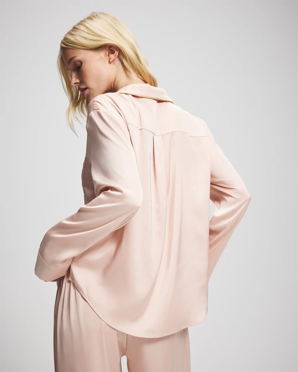 CAMEO ROSE - Long Sleeve Notch Collar Pajama Top | Soma