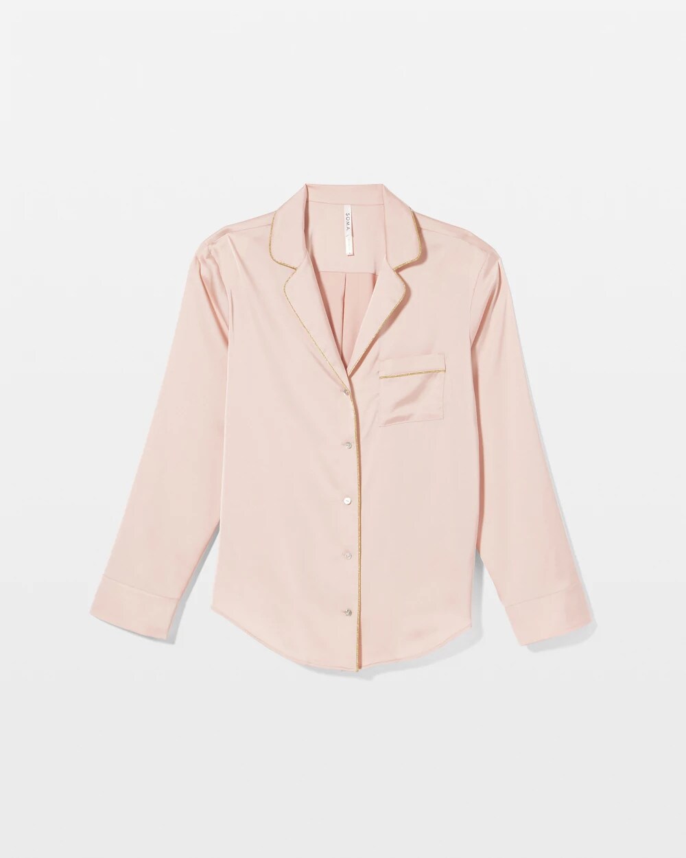 CAMEO ROSE - Long Sleeve Notch Collar Pajama Top | Soma