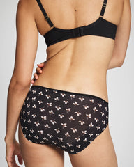 PEACEFUL PETALS MINI BLK - Edge Hipster Panty with Lace | Soma