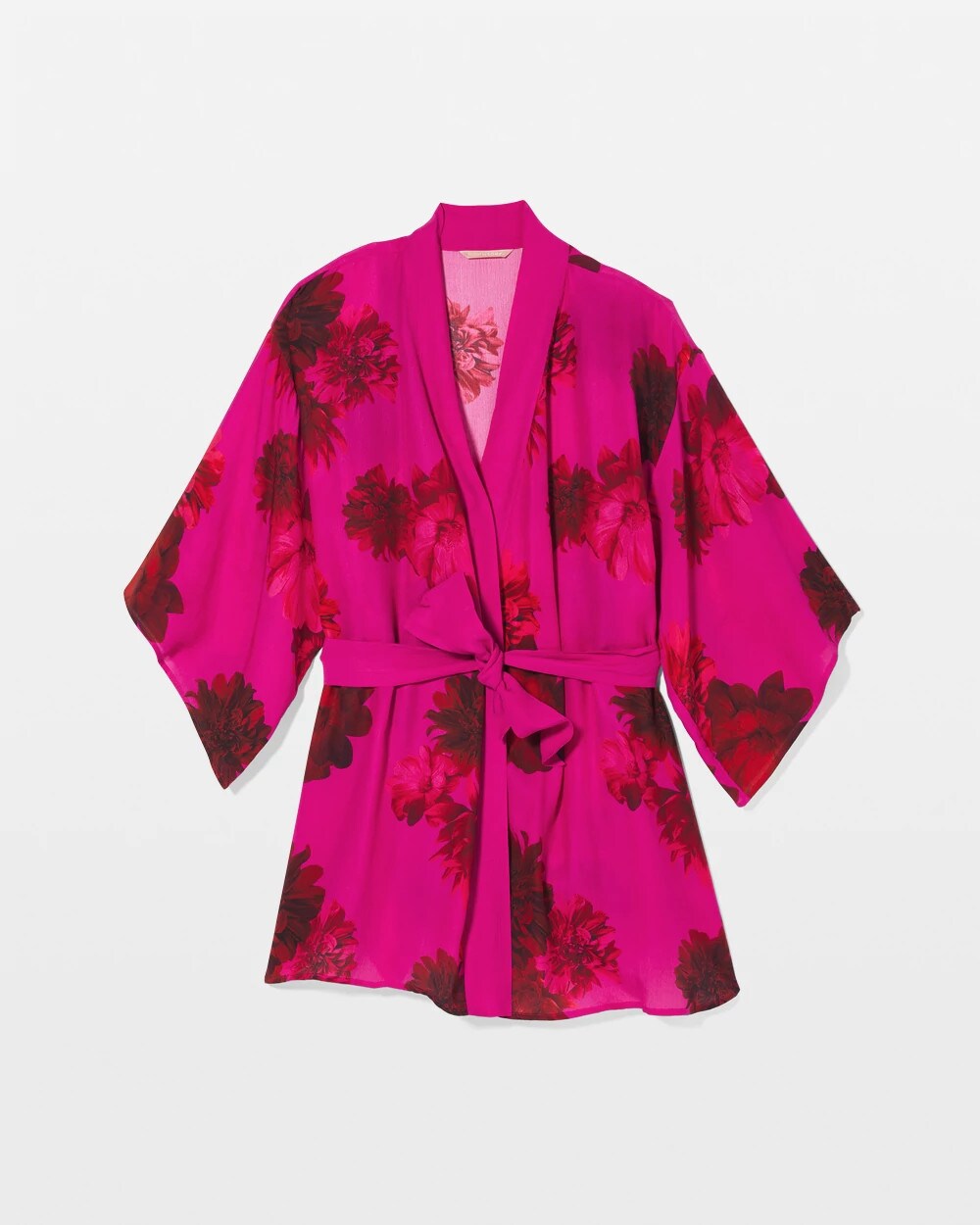 VA VA BLOOMS PINK - Silk Chiffon Short Robe | Soma