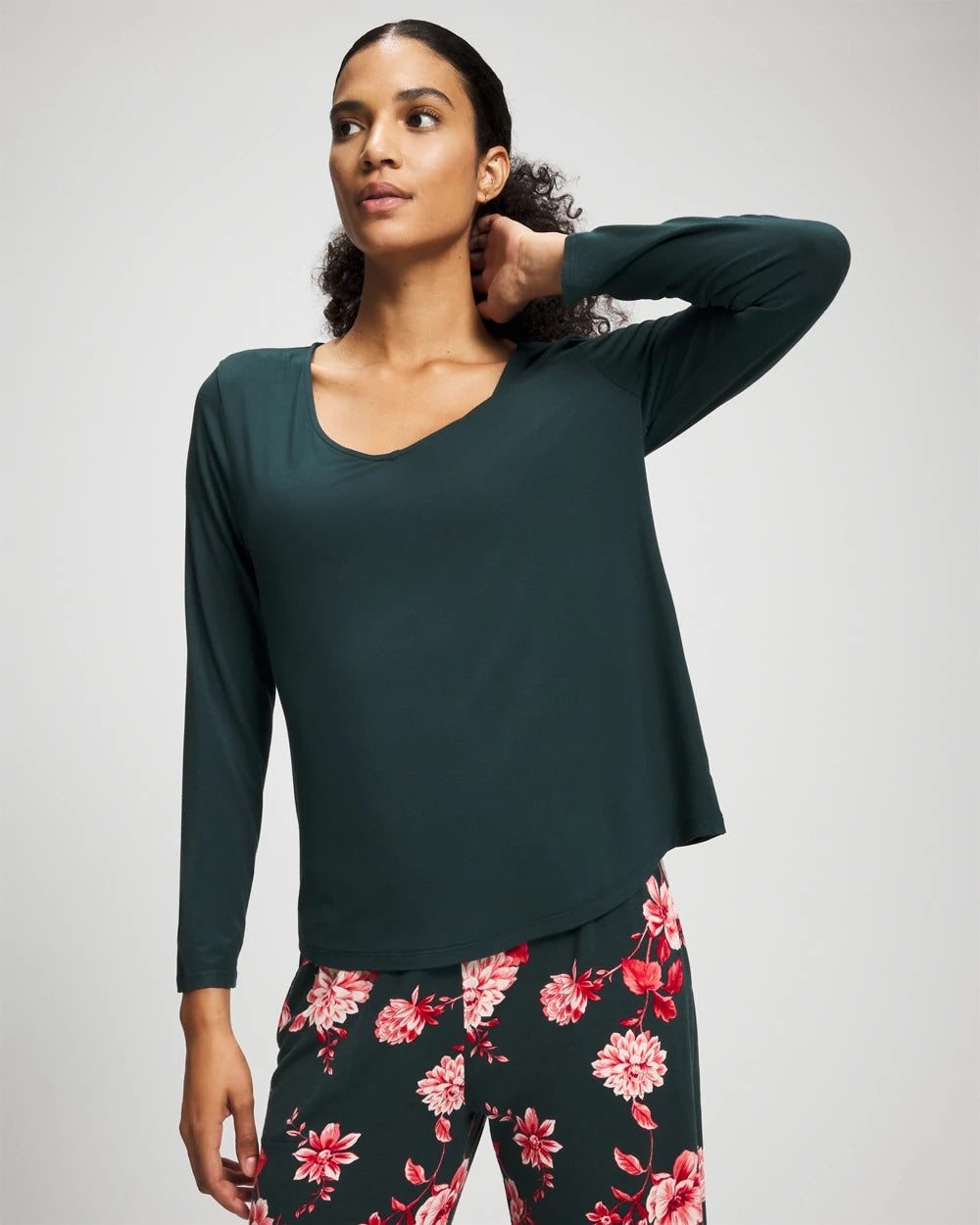 GREEN JOLIE - Classic Long Sleeve Pajama Top | Soma