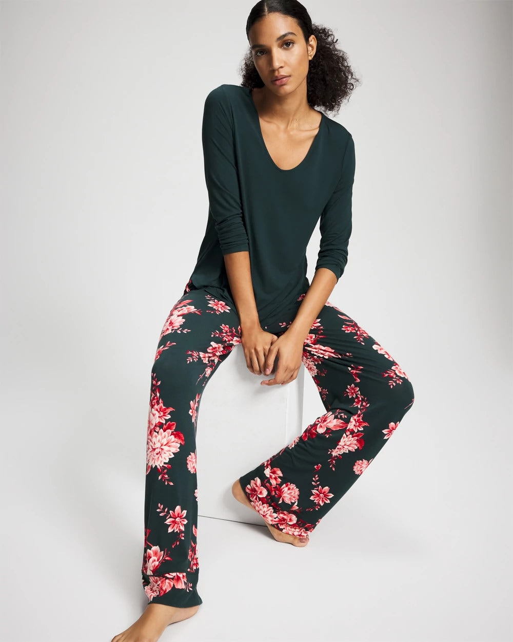 GREEN JOLIE - Classic Long Sleeve Pajama Top | Soma