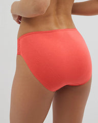 DEEP SEA CORAL - Cotton Blend Hipster Panty with Lace | Soma