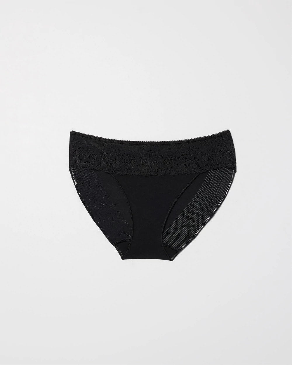 BLACK - Cotton Blend Hipster Panty with Lace | Soma