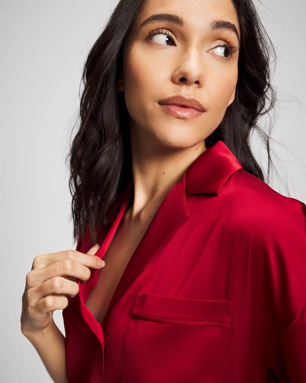 PAINT THE TOWN RED - Short Sleeve Notch Collar Pajama Top | Soma