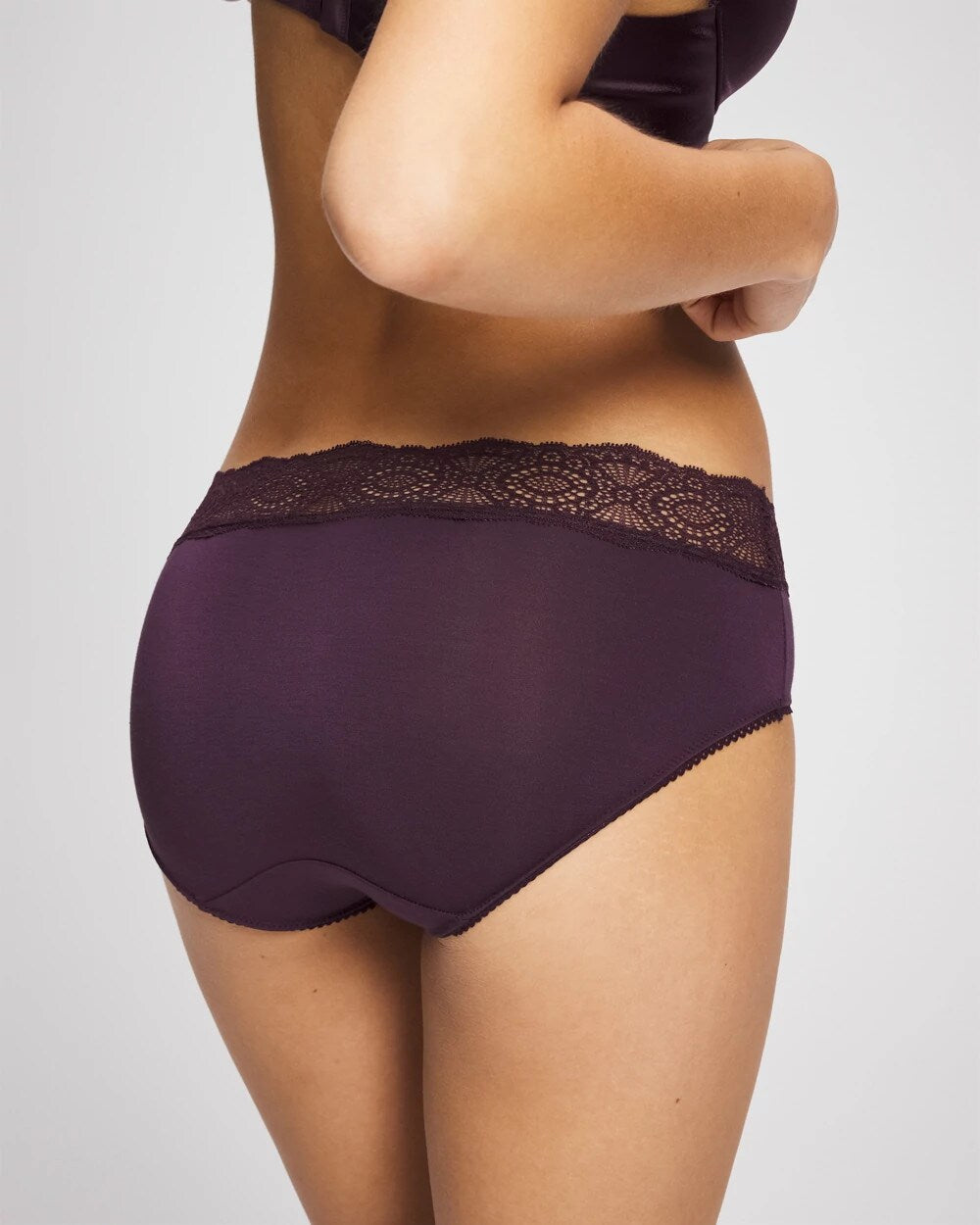 PLUM PERFECT - Embraceable Hipster Panty with Crochet Lace Waist | Soma