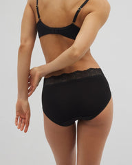 BLACK - Embraceable Hipster Panty with Crochet Lace Waist | Soma