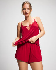 PAINT THE TOWN RED - Lace Relaxed Pajama Short | Soma