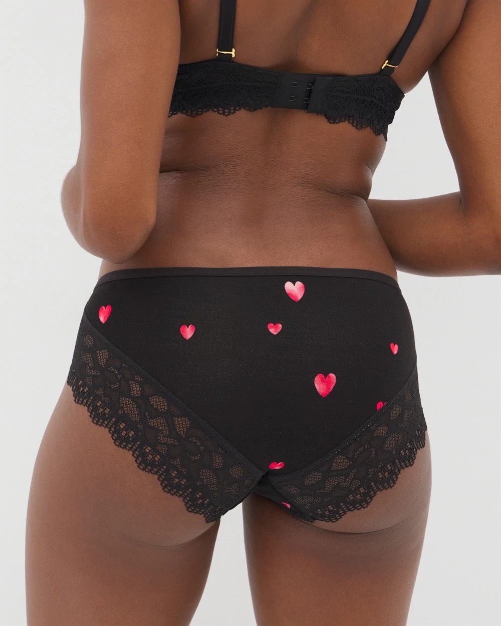 FLOATING HEARTS BLACK RED - Hipster Panty with Enchanting Lace | Soma
