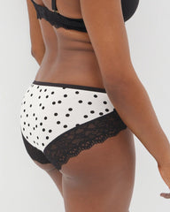 MERRY DOT CHAMPAGNE BLACK - Hipster Panty with Enchanting Lace | Soma