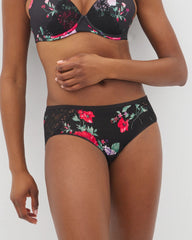 RHAPSODY FLORA MINI BLACK - Hipster Panty with Enchanting Lace | Soma