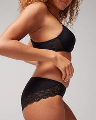 BLACK - Hipster Panty with Enchanting Lace | Soma