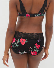RHAPSODY FLORA MINI BLACK - Hipster Panty with Enchanting Lace | Soma