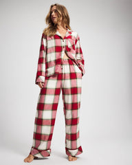 WINTER PLAID RED - Velvet Piped Relaxed Pajama Pant | Soma