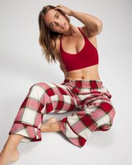 WINTER PLAID RED - Velvet Piped Relaxed Pajama Pant | Soma