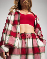 WINTER PLAID RED - Velvet Piped Relaxed Pajama Pant | Soma