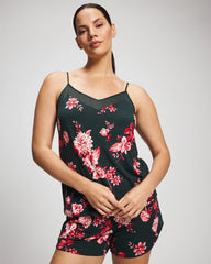 COTTAGE FLORAL GREEN - Mesh Trim Pajama Cami | Soma