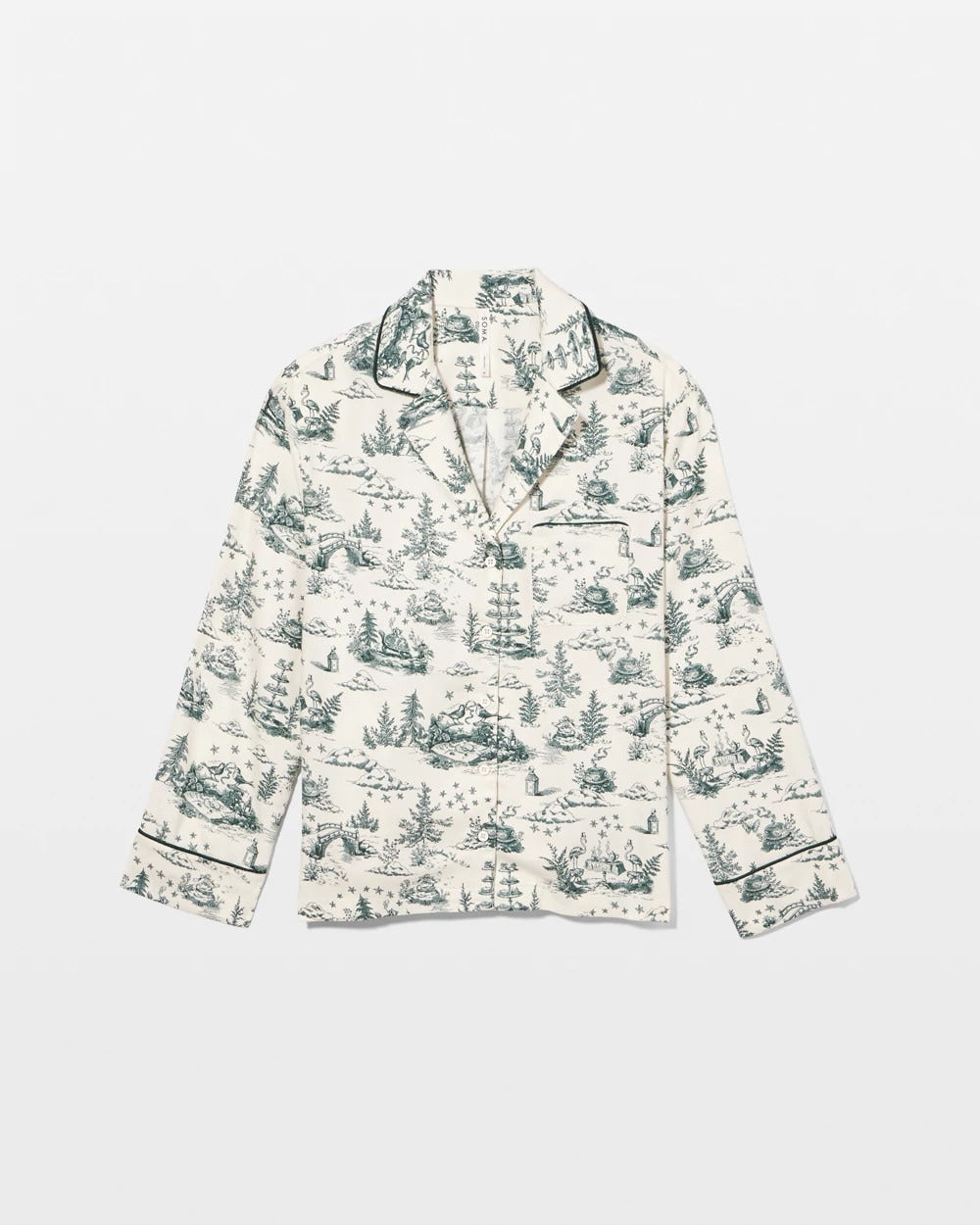 ENCHANTED TOILE GREEN - Long-Sleeve Notch Collar Pajama Top | Soma