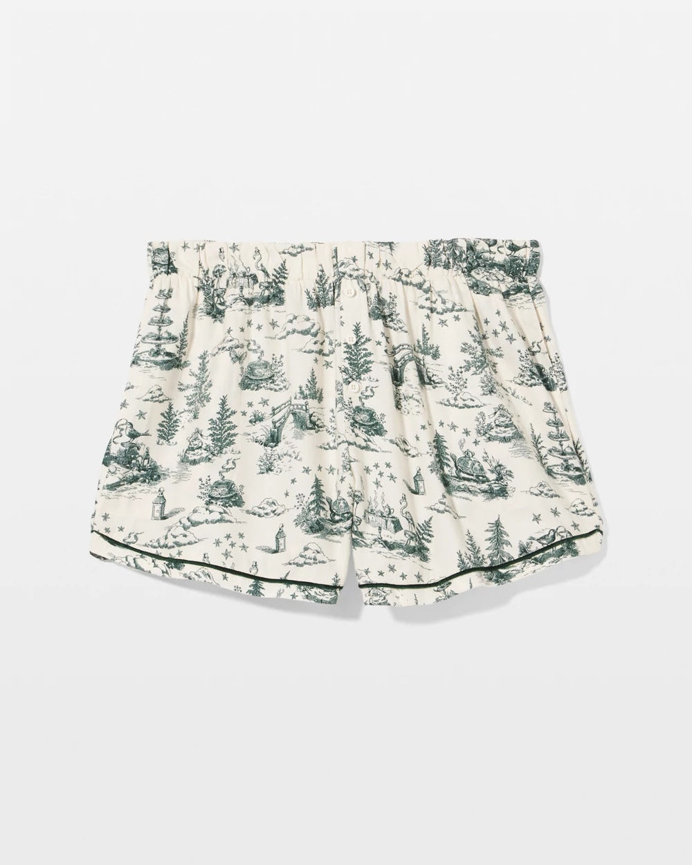ENCHANTED TOILE GREEN - Piped Boxer Pajama Short | Soma