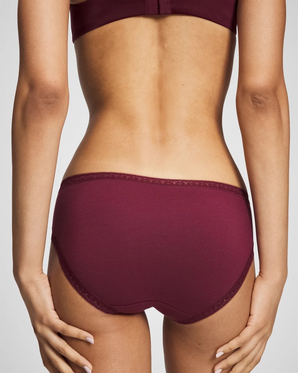 VELVET PLUM - Cotton Hipster Panty with Lace Trim | Soma