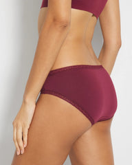 VELVET PLUM - Cotton Hipster Panty with Lace Trim | Soma
