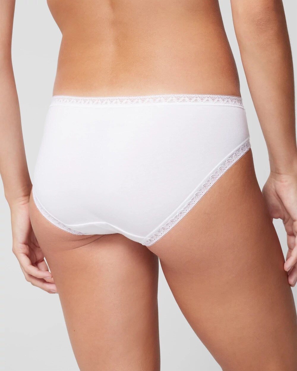 OPTIC WHITE - Cotton Hipster Panty with Lace Trim | Soma