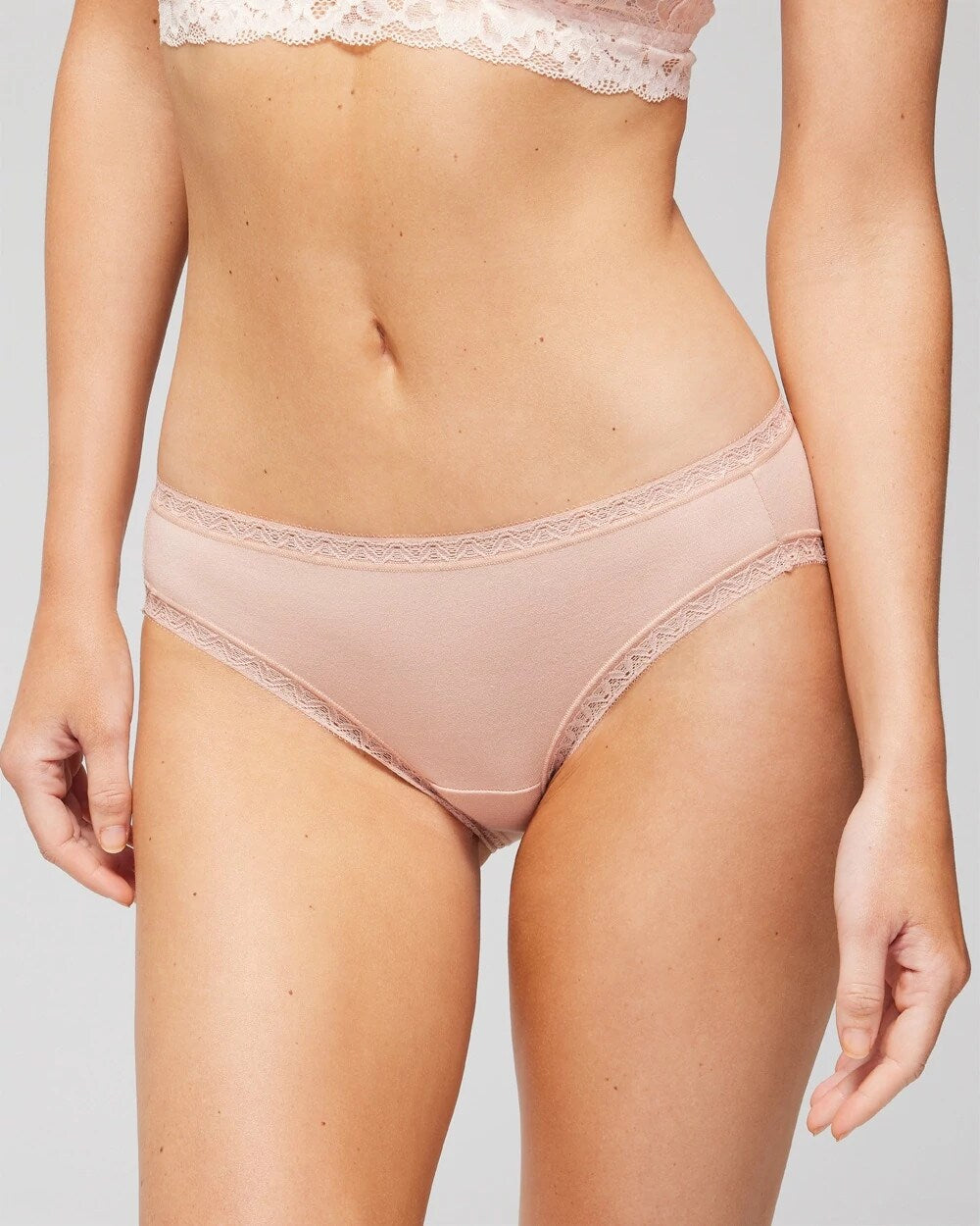 HUSH - Cotton Hipster Panty with Lace Trim | Soma