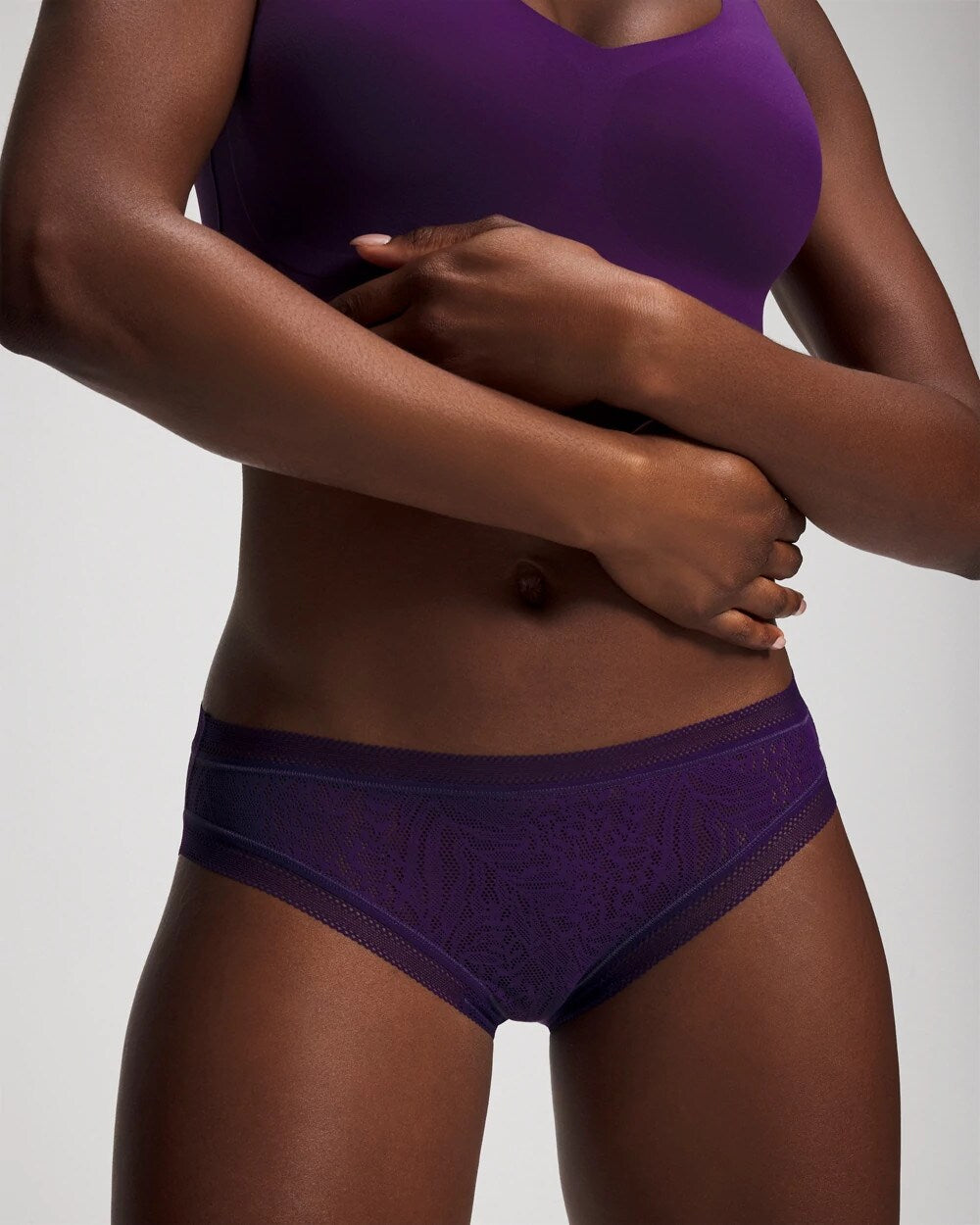 MAJESTIC PURPLE - Soma Hipster Panty with Stretch Lace | Soma