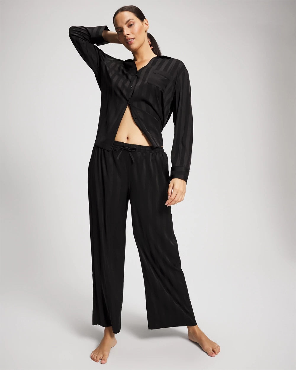 BLACK - Shadow Stripe Pajama Pant | Soma