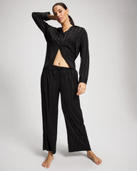 BLACK - Shadow Stripe Pajama Pant | Soma