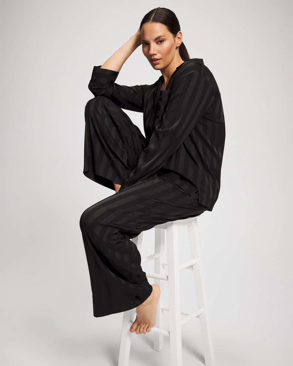 BLACK - Shadow Stripe Pajama Pant | Soma