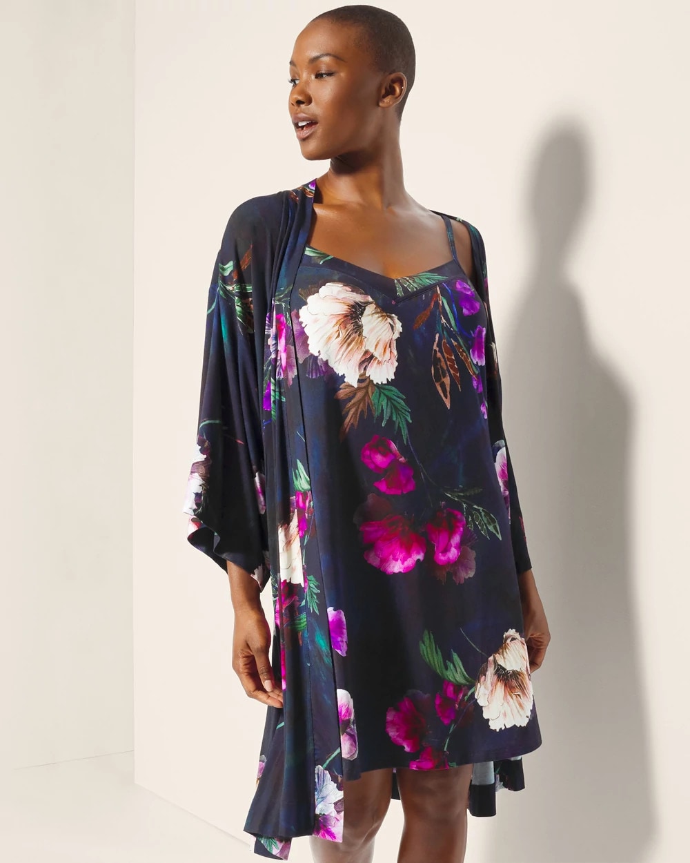 FLEUR EVER DRAMA NAVY - Chemise with Piping | Soma