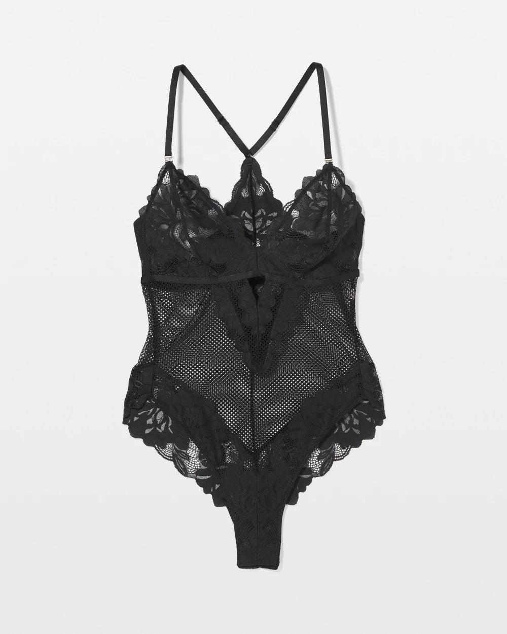 BLACK - Bodysuit with Mesh and Lace | Soma