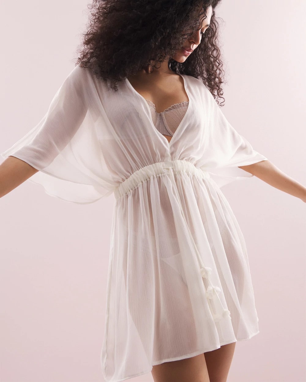 IVORY - Soma's Sexiest Crinkle Chiffon Tie Robe | Soma