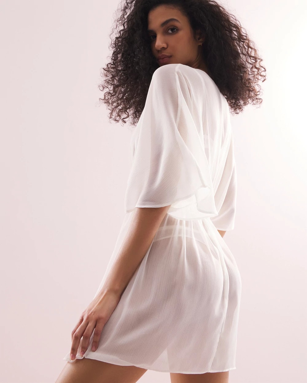 IVORY - Soma's Sexiest Crinkle Chiffon Tie Robe | Soma