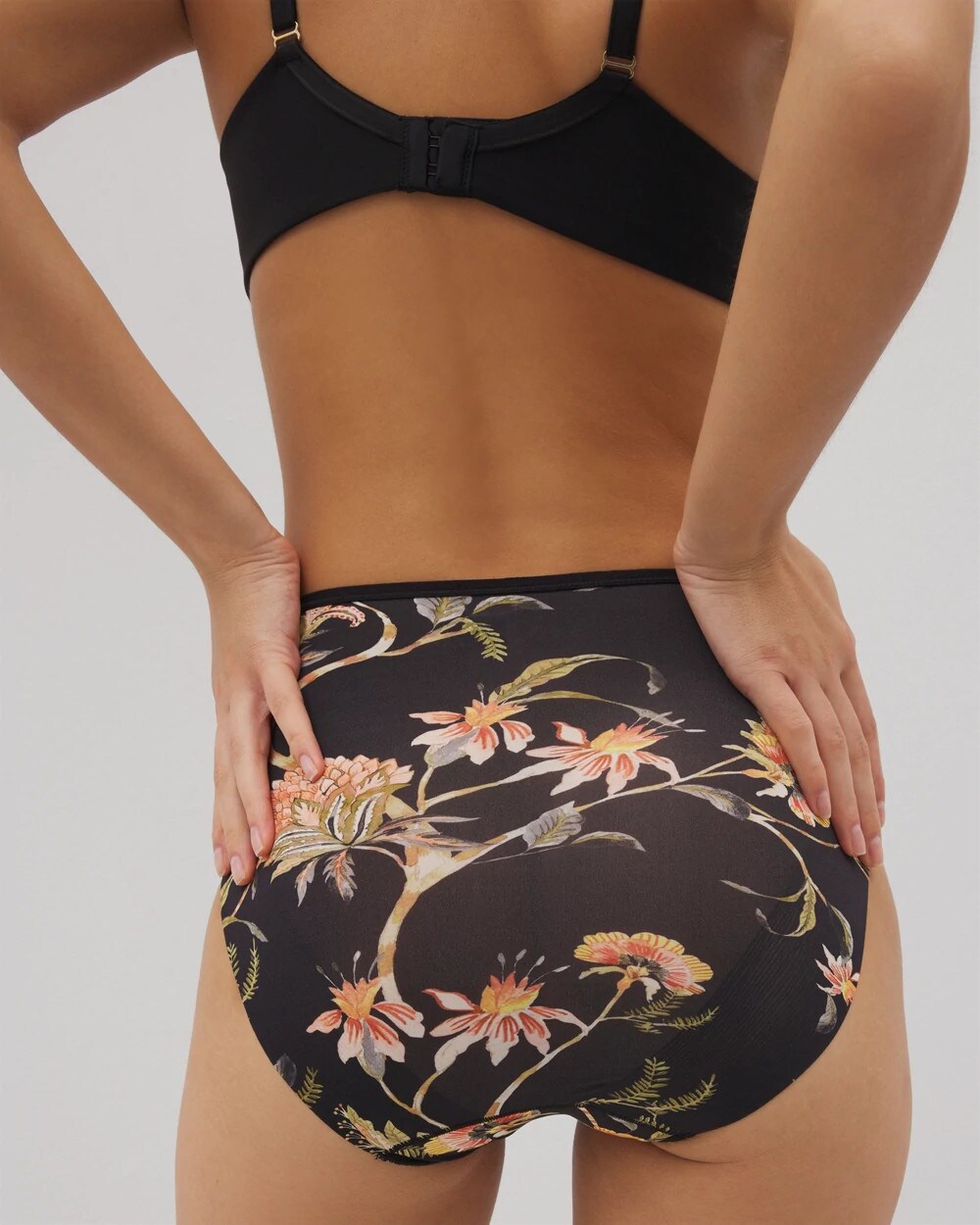 JAIPUR FLORAL BLACK - Edge High-Leg Panty | Soma