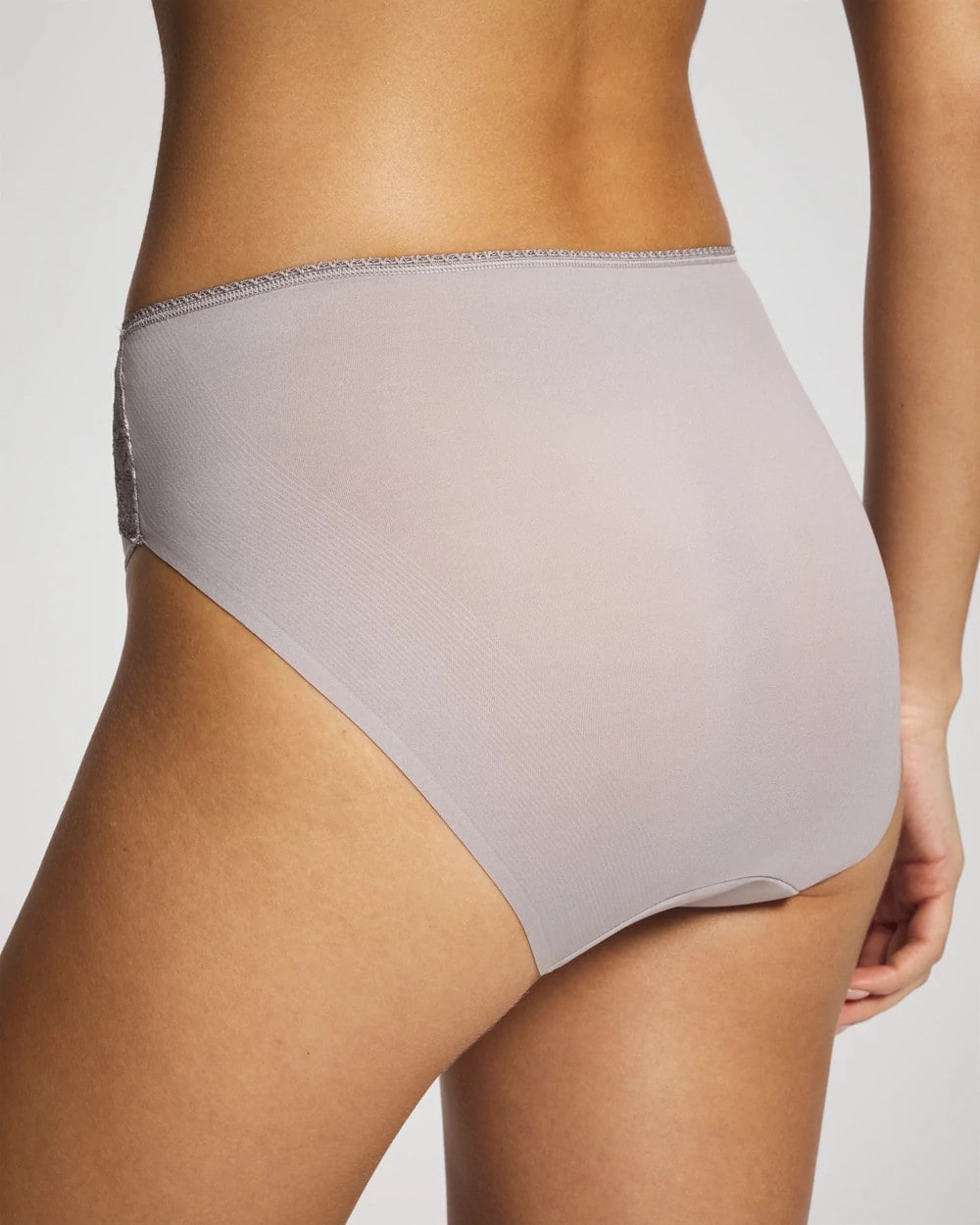 MINERAL GRAY - Edge High-Leg Panty with Lace | Soma