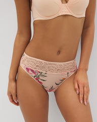 LE TIGRE FLORA MINI PEACH - Edge High-Leg Panty with Lace | Soma