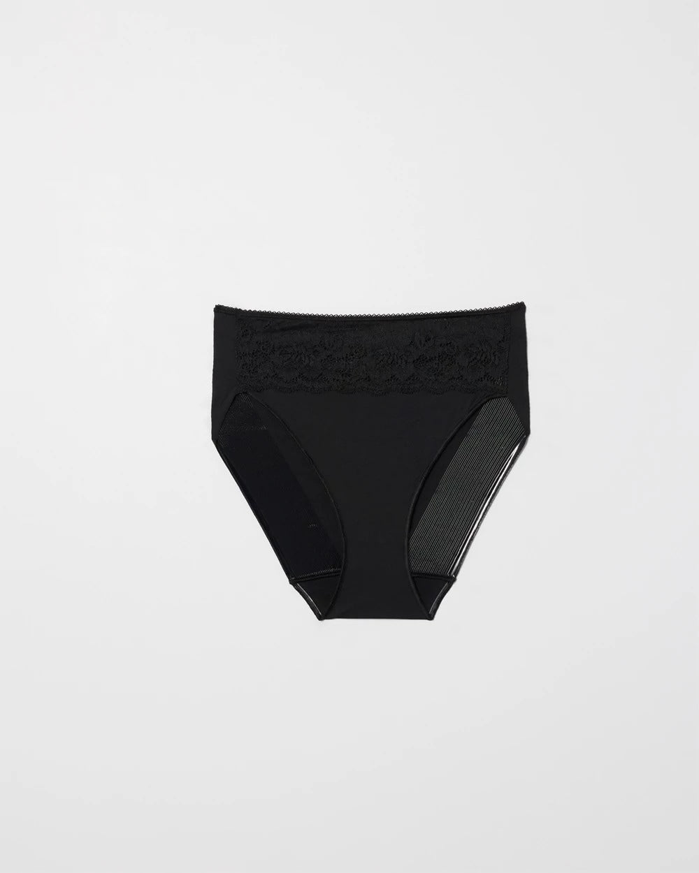 BLACK - High-Leg Panty with Lace | Soma