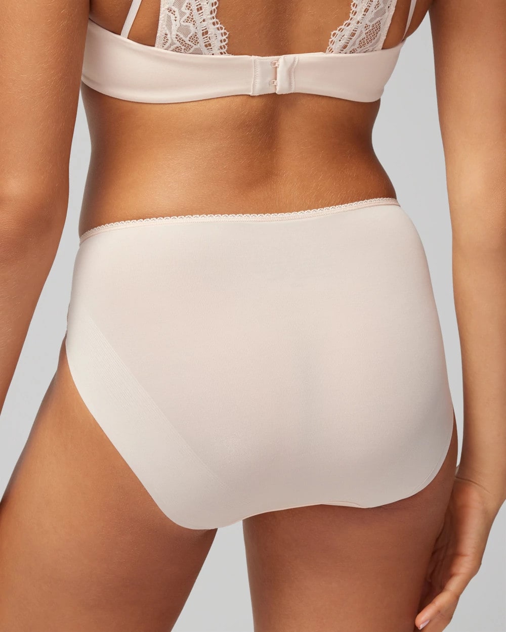 PALE SAND - High-Leg Panty with Lace | Soma