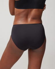 BLACK - Cotton Blend High-Leg Panty with Lace | Soma