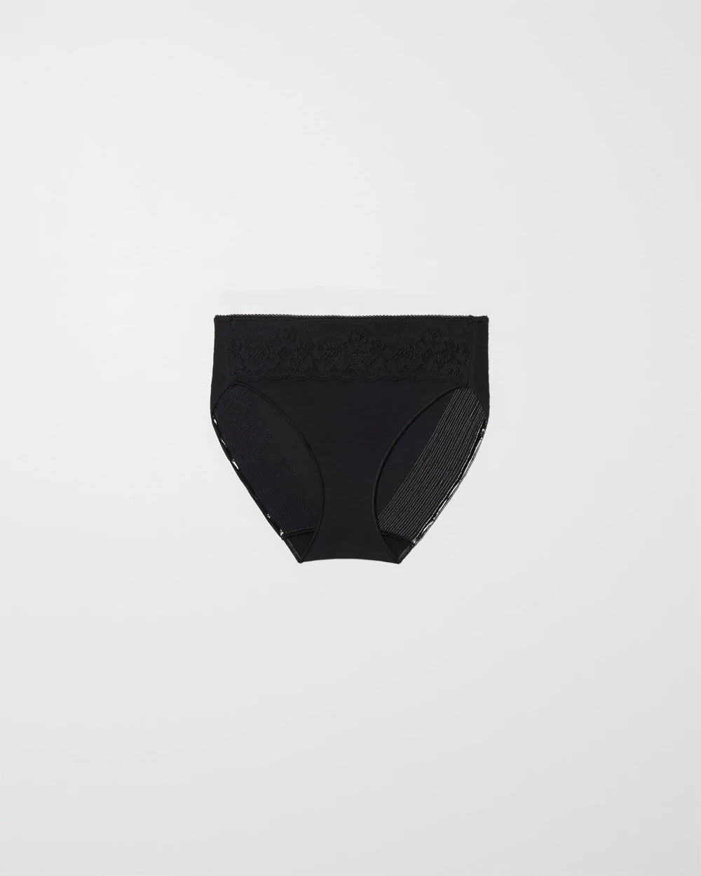 BLACK - Cotton Blend High-Leg Panty with Lace | Soma