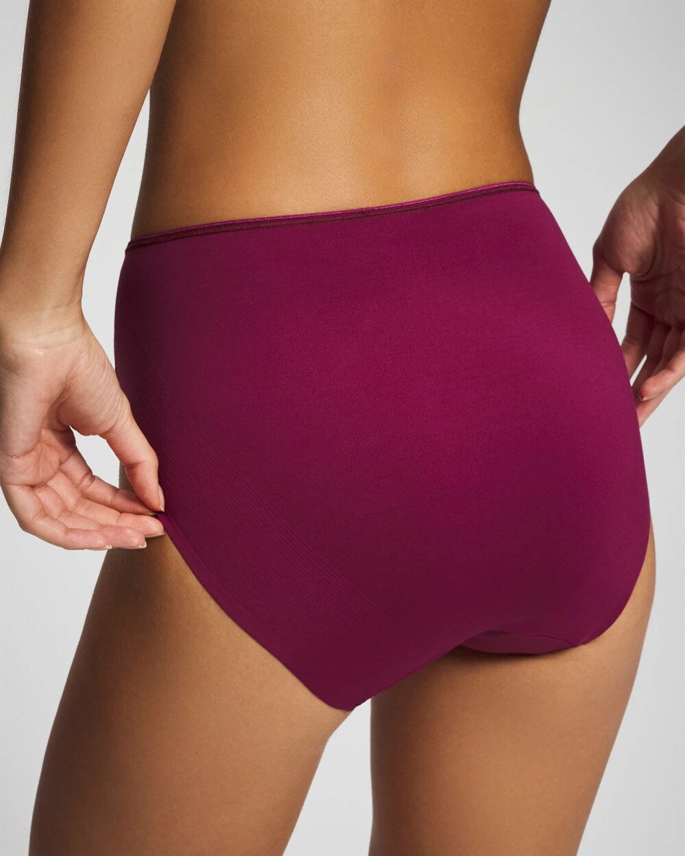 POMEGRANATE WINE - Tummy High-Leg Brief Panty with Lace | Soma